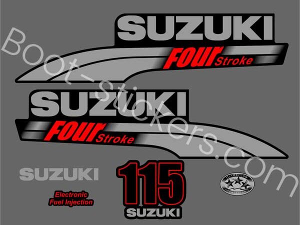 Suzuki Four Stroke Bootstickers Zijn Gemaakt Van Vinyl,