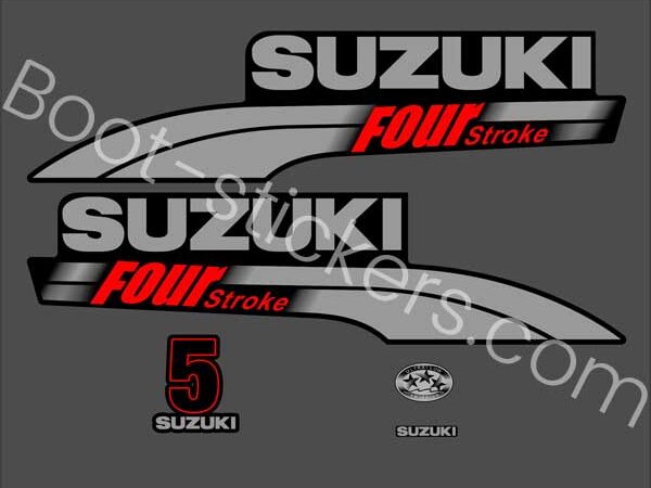 Suzuki Four Stroke Bootstickers Zijn Gemaakt Van Vinyl,