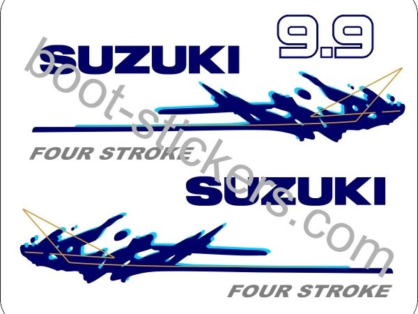 Suzuki Four Stroke Bootstickers Zijn Gemaakt Van Vinyl,