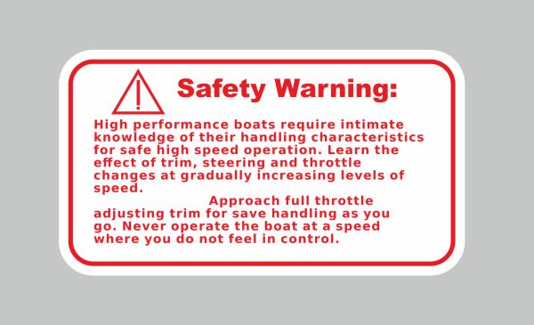 Warning High performance boats