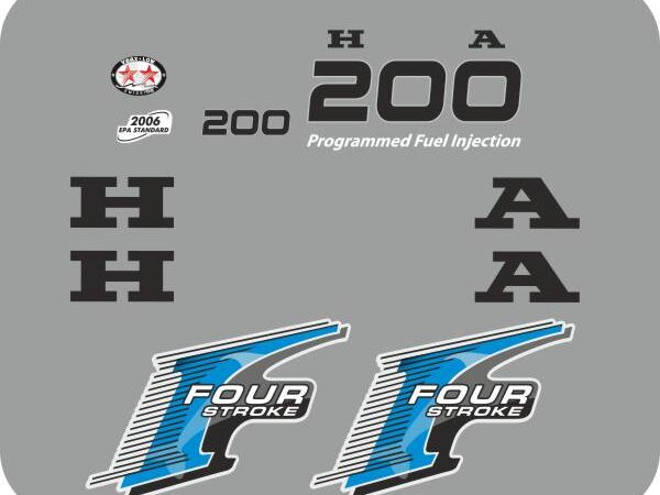 Honda Four Stroke Bootstickers Zijn Gemaakt Van Vinyl