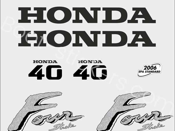 Honda Four Stroke Bootstickers Zijn Gemaakt Van Vinyl